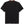 Black polo shirt with orange trim on a white background