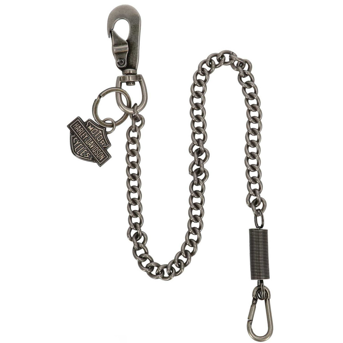 HarleyDavidson Men's Bar & Shield Spring 24 in. Wallet Chain, Antique