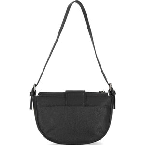 Black shoulder bag on a white background