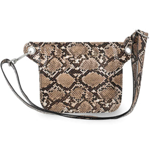 Harley-Davidson Women's Python Print B&S Logo Adjustable Waist Bag, Brown MHW185/01