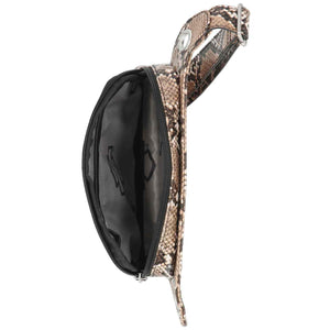 Harley-Davidson Women's Python Print B&S Logo Adjustable Waist Bag, Brown MHW185/01