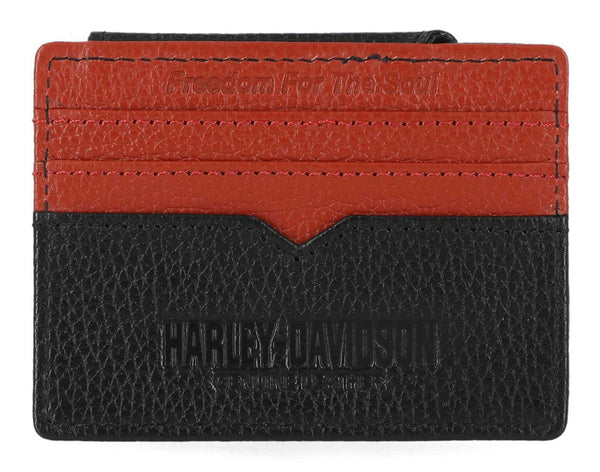 Harley-Davidson Men's Bar & Shield Core Pebble Card Case Wallet, Black MWM039/08