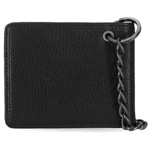 Harley-Davidson Men's Genuine Leather Iconic B&S Eagle Bifold Wallet, Black MWM041