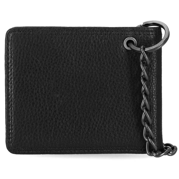 Harley-Davidson Men's Genuine Leather Iconic B&S Eagle Bifold Wallet, Black MWM041