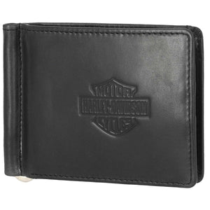 Harley-Davidson Men's B&S Card Release RFID Leather Billfold Wallet, Black MWM108/08