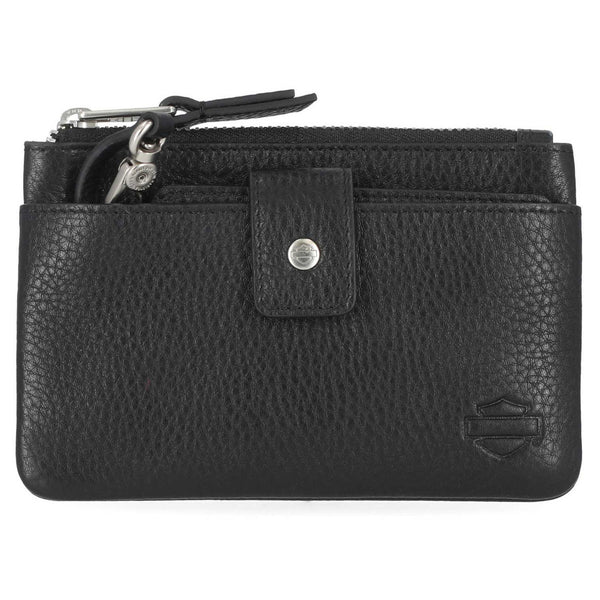 Harley-Davidson Women's Pebble Leather Bar & Shield Vintage Wallet, Black MWW007/08