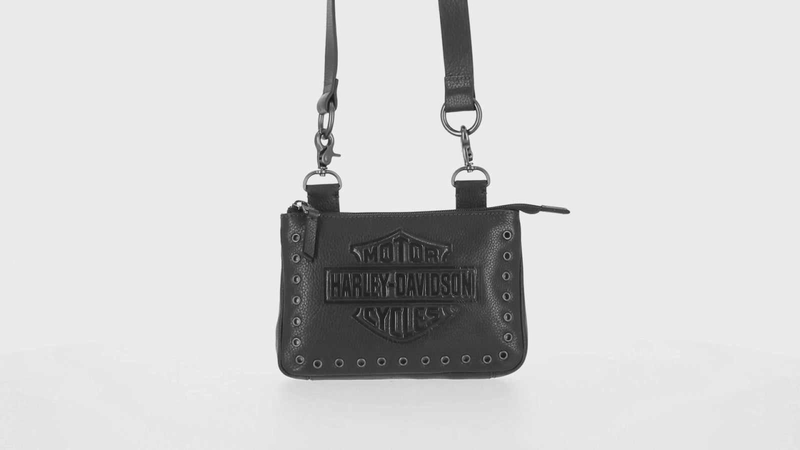 Harley-Davidson Women's Embossed B&S Logo Leather Detachable