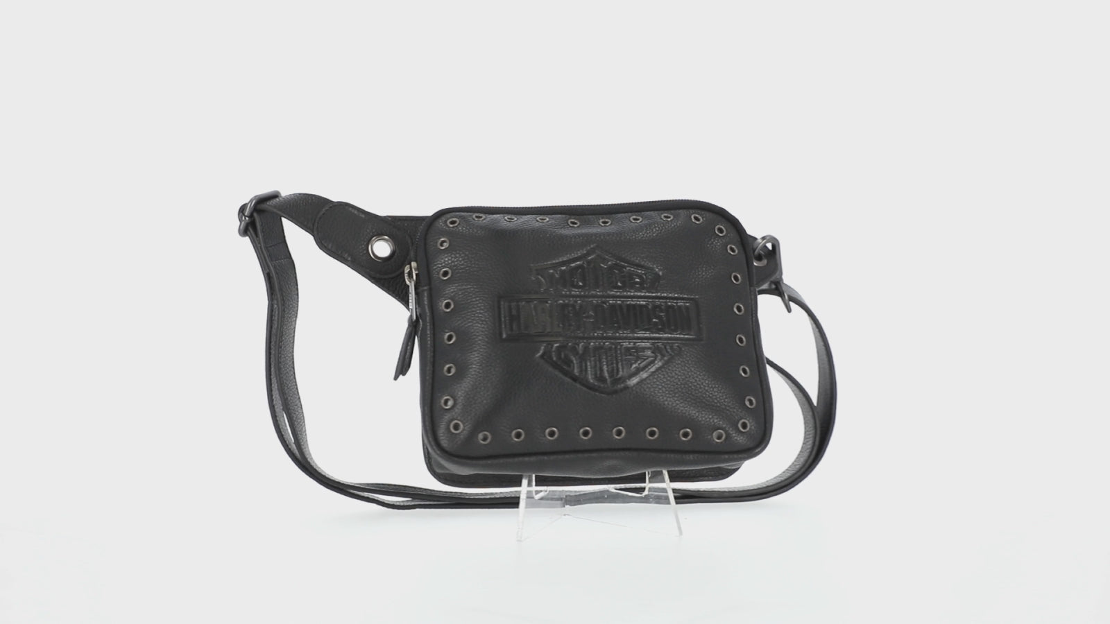 Harley-Davidson Women's Embossed B&S Logo Leather Top Zipper