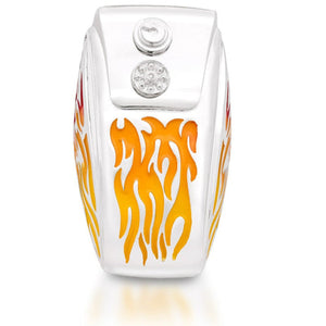 Steel Horse Jewelry Red Flame Tank Road Ride Bell, Silver Finish SRB0072