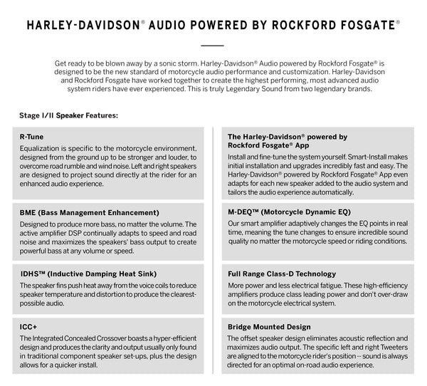 Harley-Davidson Audio Powered by Rockford Stage II Fairing Speakers 76000981