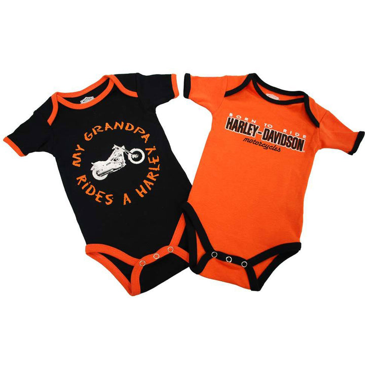 Harley-Davidson Baby Boys' Grandpa Rides A Harley 2-Pack 1153044
