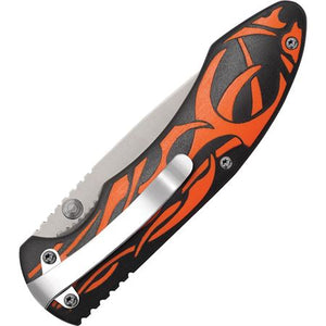 Tex X Orange Linerlock Folding Pocket Knife 52119