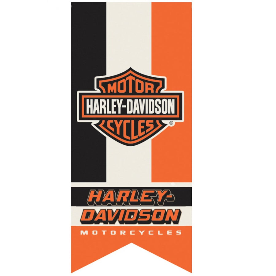 Harley-Davidson Bar & Shield Garden Flag, 12.5 x 28 inch Black/White/Orange 14LB4900XL