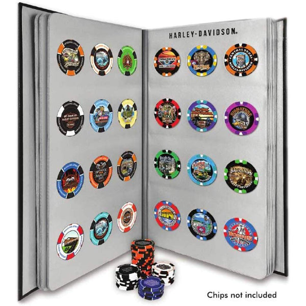 Harley-Davidson Collector's 96 Ct. Poker Chip Leather Grain Album Book, DW6696