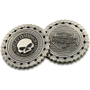 Harley-Davidson Skull/ B&S Chain Challenge Coin, Gray  8005184
