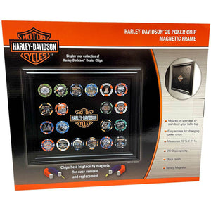 Harley-Davidson Classic Bar & Shield Magnetic Poker Chip Frame, Holds 20 Chips DW6912