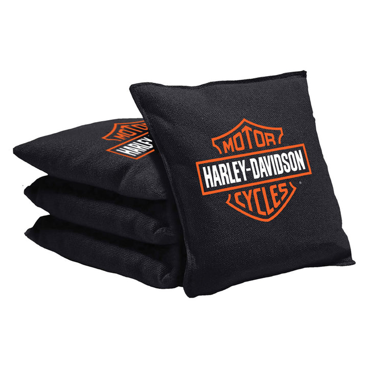 Harley-Davidson Yard Game Bean Bag Set - Four Pack w/ Storage Tote, Black Bags DW695