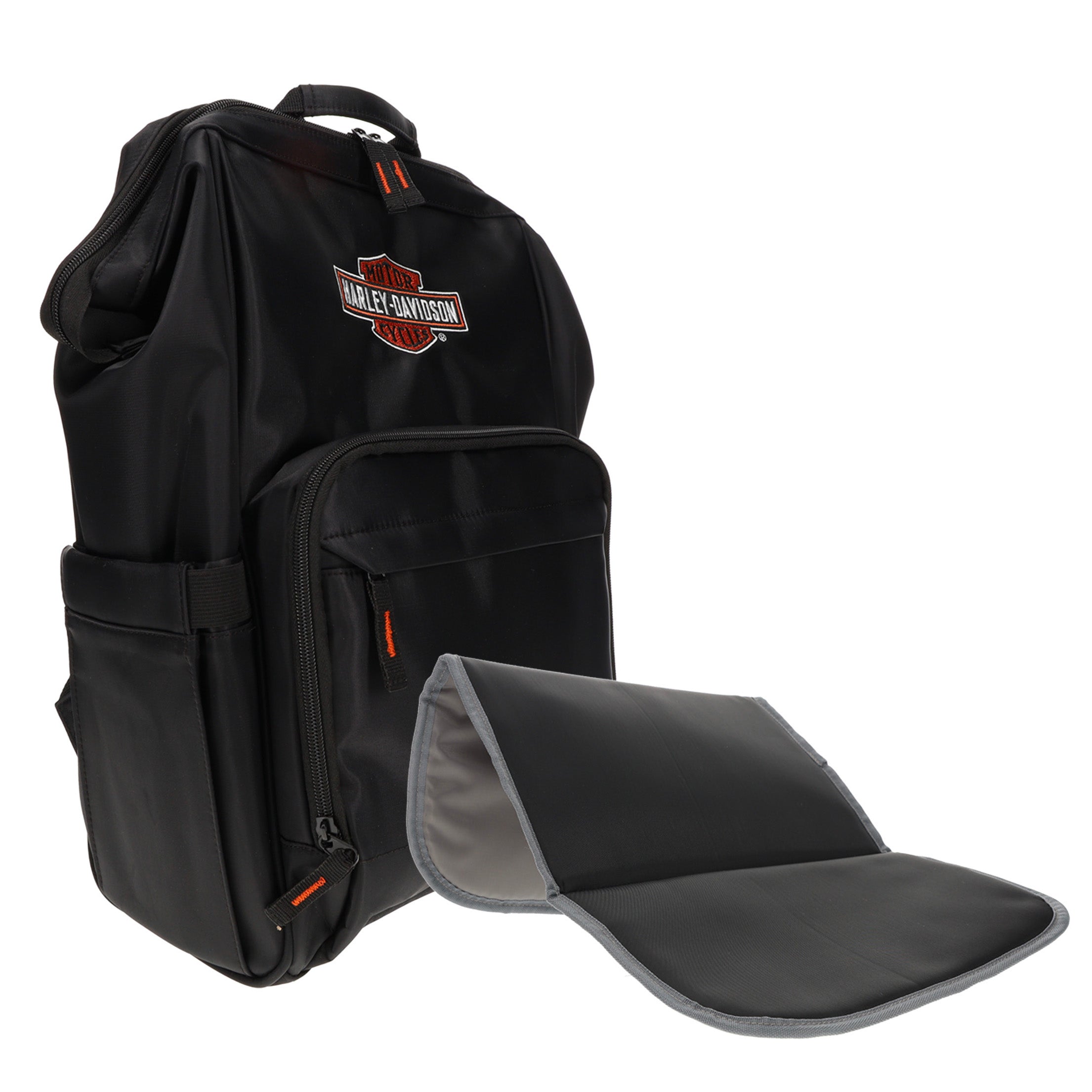 black harley leather medium zip top backpack Harley-Davidson Embroidered Bar & Shield Diaper Canvas Backpack, Black – Daytona Harley-Davidson