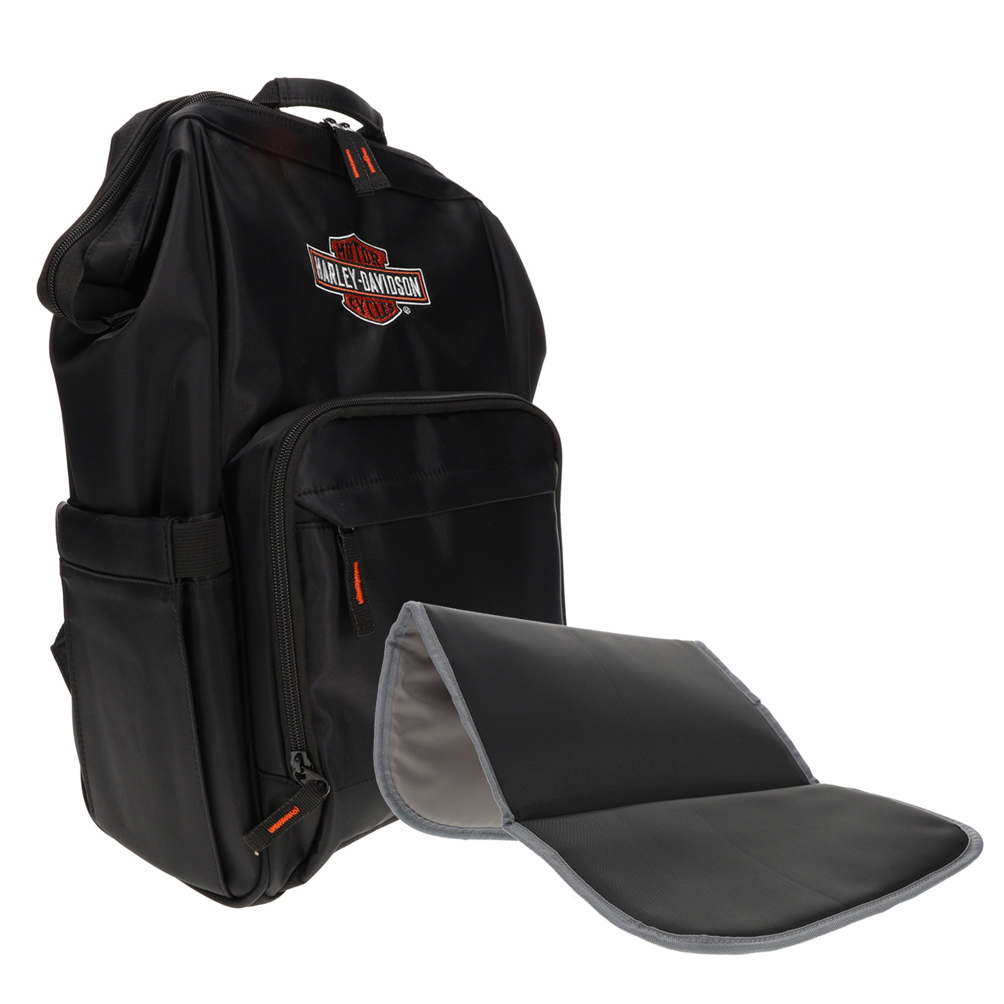 Harley Davidson Embroidered Bar Shield Diaper Canvas Backpack