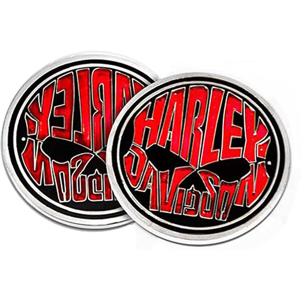 Harley-Davidson Willie G Skull H-D Text Metal Challenge Coin- Black/Red, 1.75in.