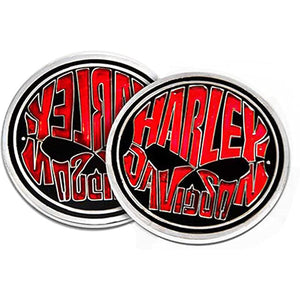 Harley-Davidson Willie G Skull H-D Text Metal Challenge Coin- Black/Red, 1.75in.