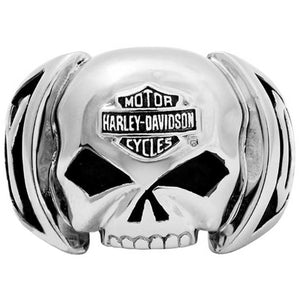 Harley-Davidson Men's Skull Ring Stainless Steel HSR0004