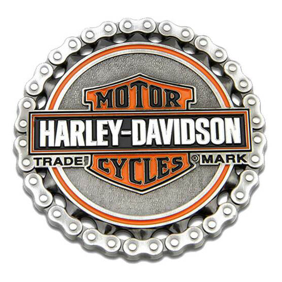 Harley-Davidson Trademark Bar & Shield W/ Chain Heavy-Duty Metal Magnet, Gray 8008529