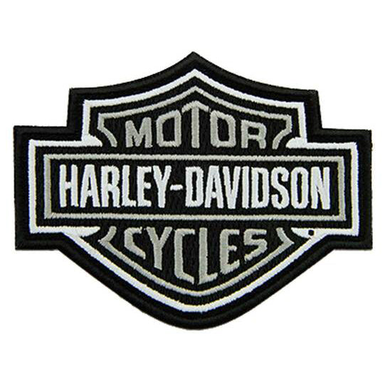 Embroidered Gray Bar & Shield Logo Emblem Small Sew-On Patch 8011444