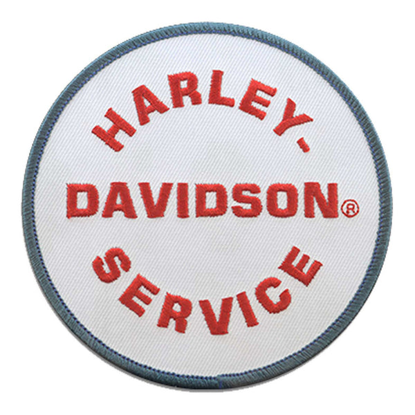 Harley-Davidson Embroidered 4 in. Original Service Emblem Sew-On Patch - White