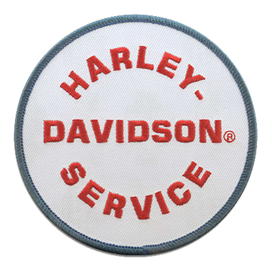 Harley-Davidson Embroidered 4 in. Original Service Emblem Sew-On Patch - White