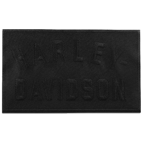 Harley-Davidson Embroidered Minimal Black H-D Text 4" Emblem Sew-On Patch, Black