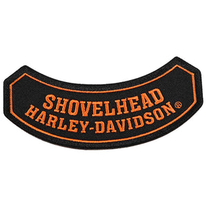 Harley-Davidson 5 in. Embroidered Shovelhead Rocker Emblem Sew-On Patch - Black