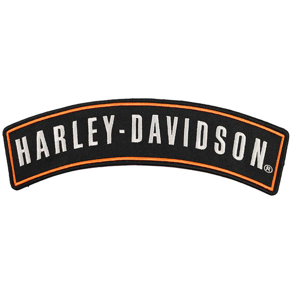 Harley-Davidson 10 in. Embroidered H-D Text Back Emblem Sew-On Patch - Black