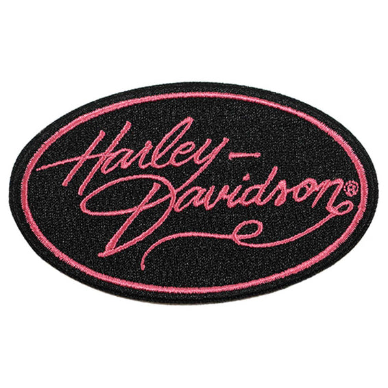 Harley-Davidson Embroidered Harley Gal Oval Emblem 3.5" Sew-On Patch, Black