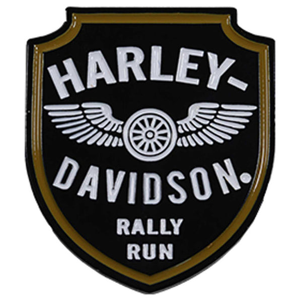 Harley-Davidson Rally Run H-D 1.25" Metal Pin, Gloss Black Finish