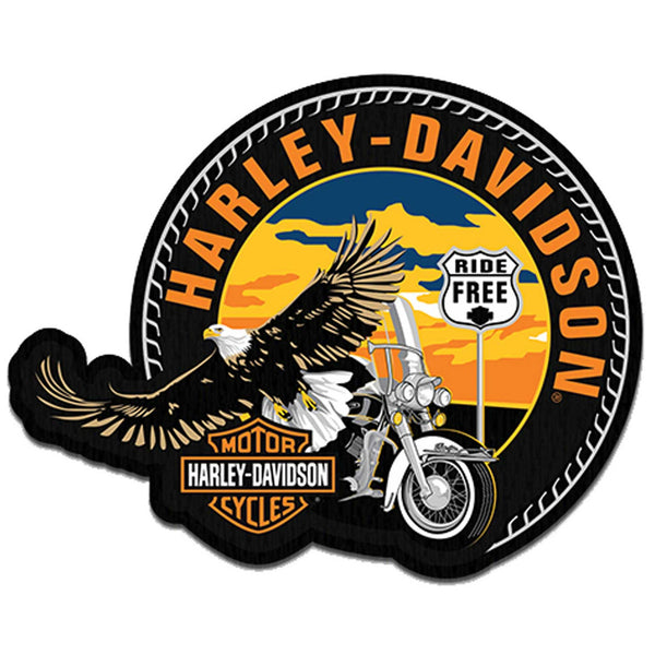 Harley-Davidson Embroidered Globetrotter Emblem 4" Sew-On Patch, Black