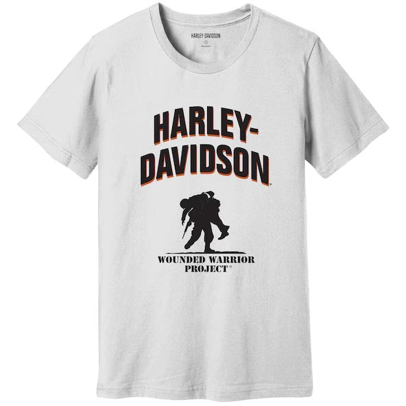 Harley-Davidson Men's Wounded Warrior Project Front Graphic White Tee 96038-23VM