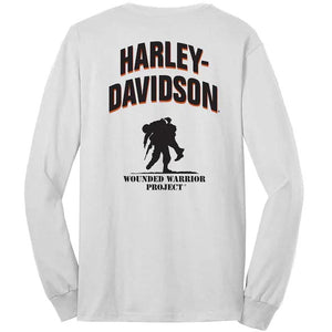 Harley-Davidson Men's Wounded Warrior Project L/S White Tee 96042-23VM