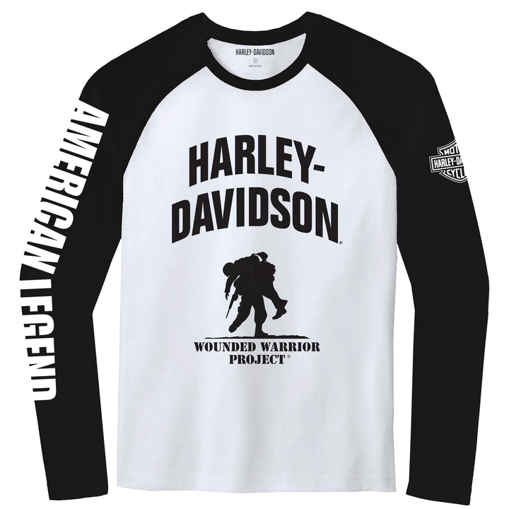 Harley-Davidson Men's Wounded Warrior Project Raglan Sleeve Bright White Tee 96044-23VM