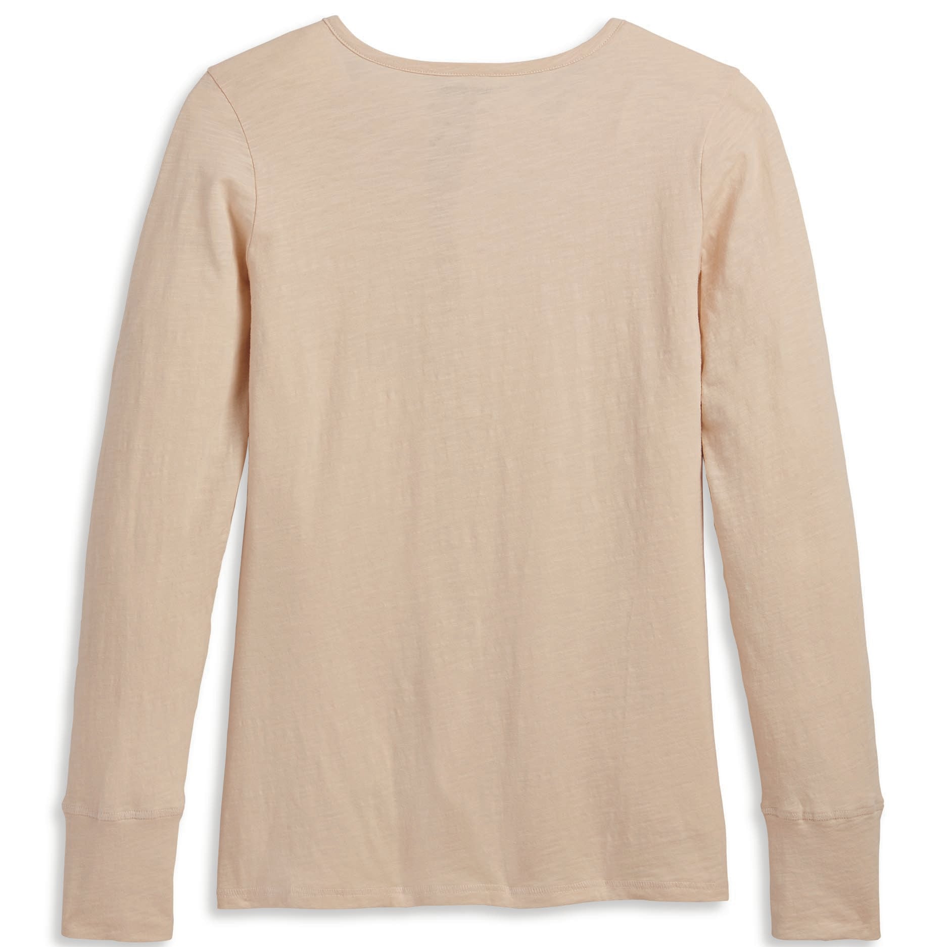 Harley-Davidson Women's Henley Knit Tan L/S Shirt 96245-23VW