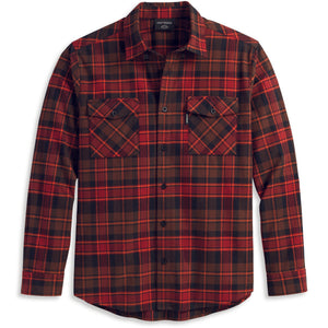 Harley-Davidson Men's Essence Orange Plaid Flannel 96362-23VM