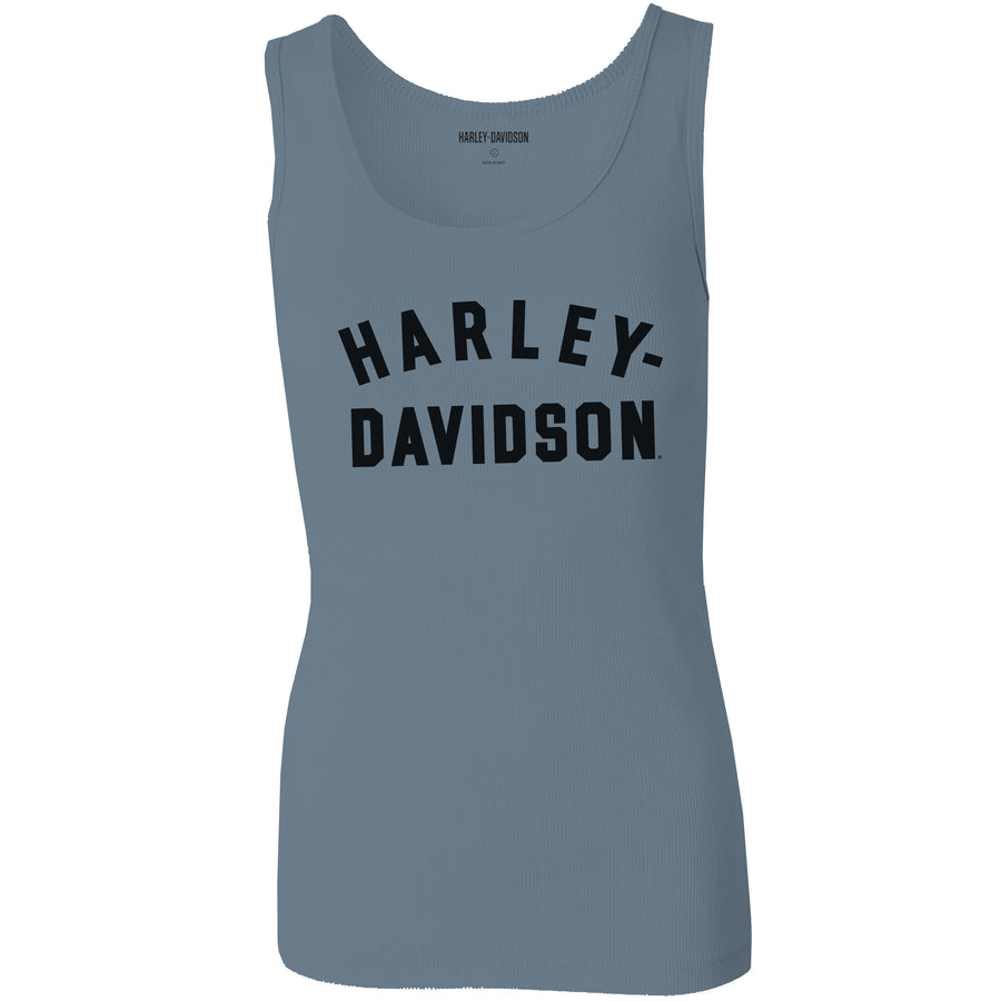 Harley-Davidson Women's Ultra Classic Racer Font Knit Blue Tank 96442-23VW