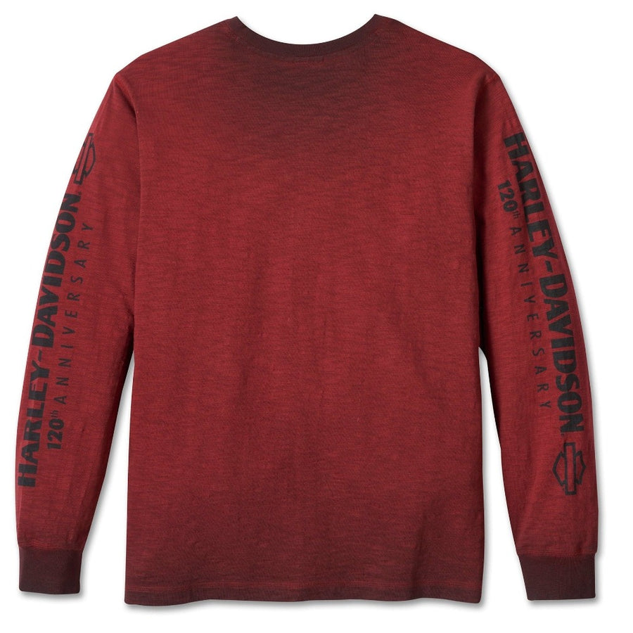 Harley-Davidson Men's 120th Anniversary Long Sleeve Tee - Merlot 96549-23VM