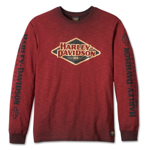 Harley-Davidson Men's 120th Anniversary Long Sleeve Tee - Merlot 96549-23VM