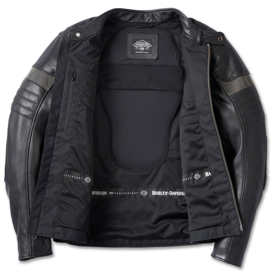 Harley-Davidson Men's 120th Amalgam Triple Vent System Riding Jacket, Black, 97031-23VM