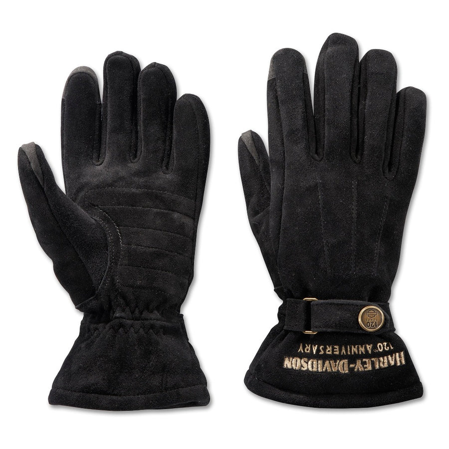 Harley-Davidson Women's 120th Anniversary Wistful Leather Gloves, Black 97216-23VW