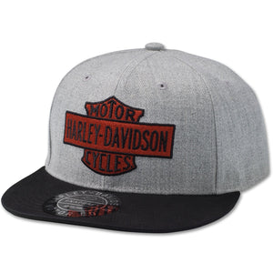 Harley-Davidson Men's Bar & Shield Snapback Hat, Heather Grey 97732-23VM