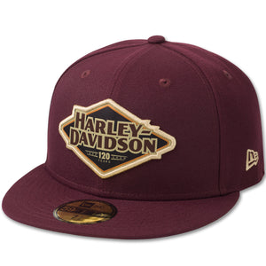 Harley-Davidson Men's 120th Anniversary 59FIFTY Baseball Dark Red Cap 97742-23VM