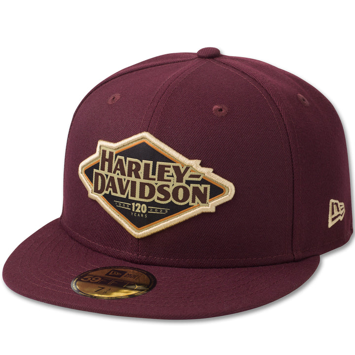Harley-Davidson Men's 120th Anniversary 59FIFTY Baseball Dark Red Cap 97742-23VM