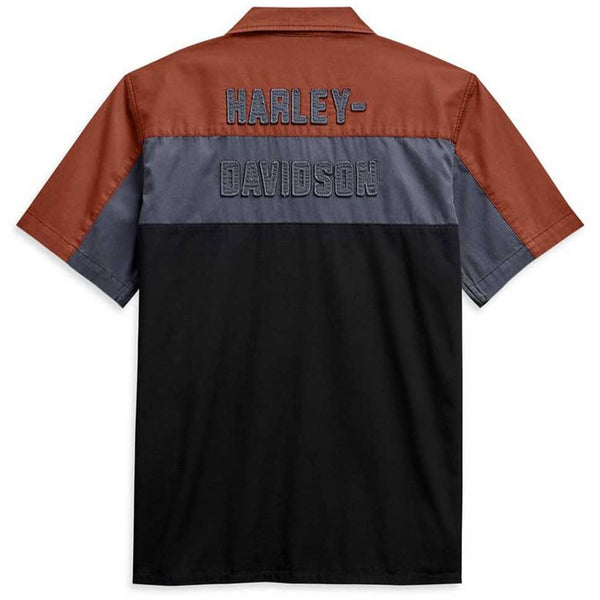 Harley-Davidson Men's Copperblock Short Sleeve Woven Shirt, Black 99080-20VM
